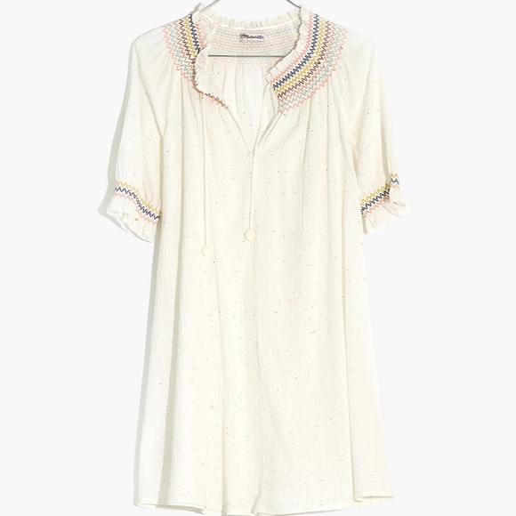 Madewell Rainbow Smocked Trapeze Dress, NWT Small - Picture 2 of 8